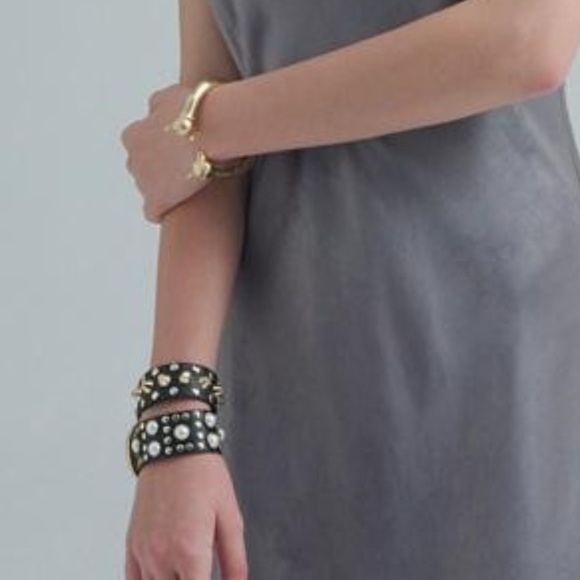 Viollina Another V Rock Star Stud Leather Bracelet - Picture 3 of 7